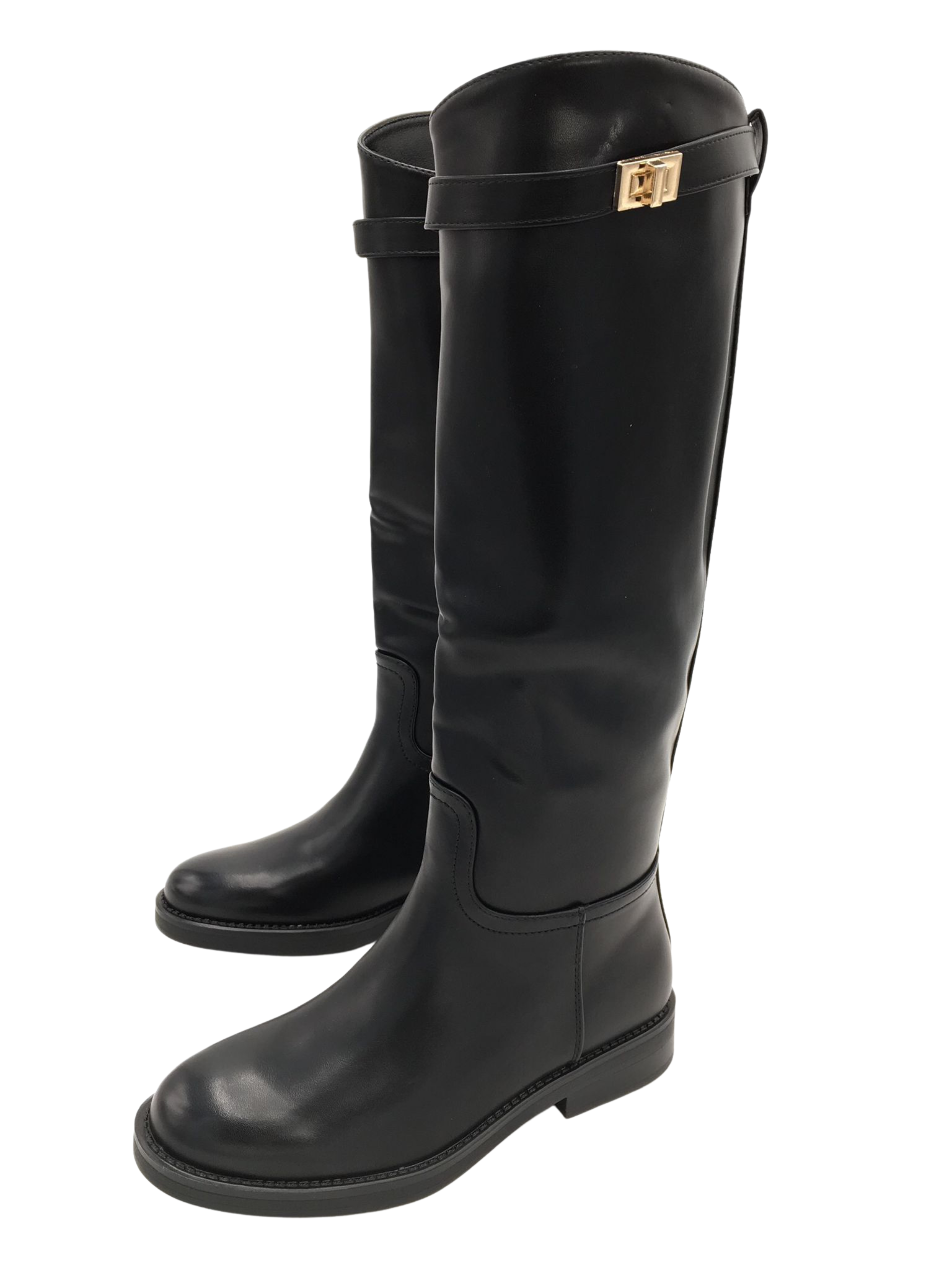 Czarne Wysokie Botki Monique