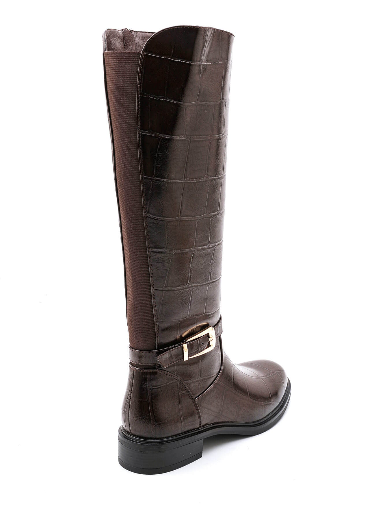 Brązowe Wysokie Botki Stretch Cro