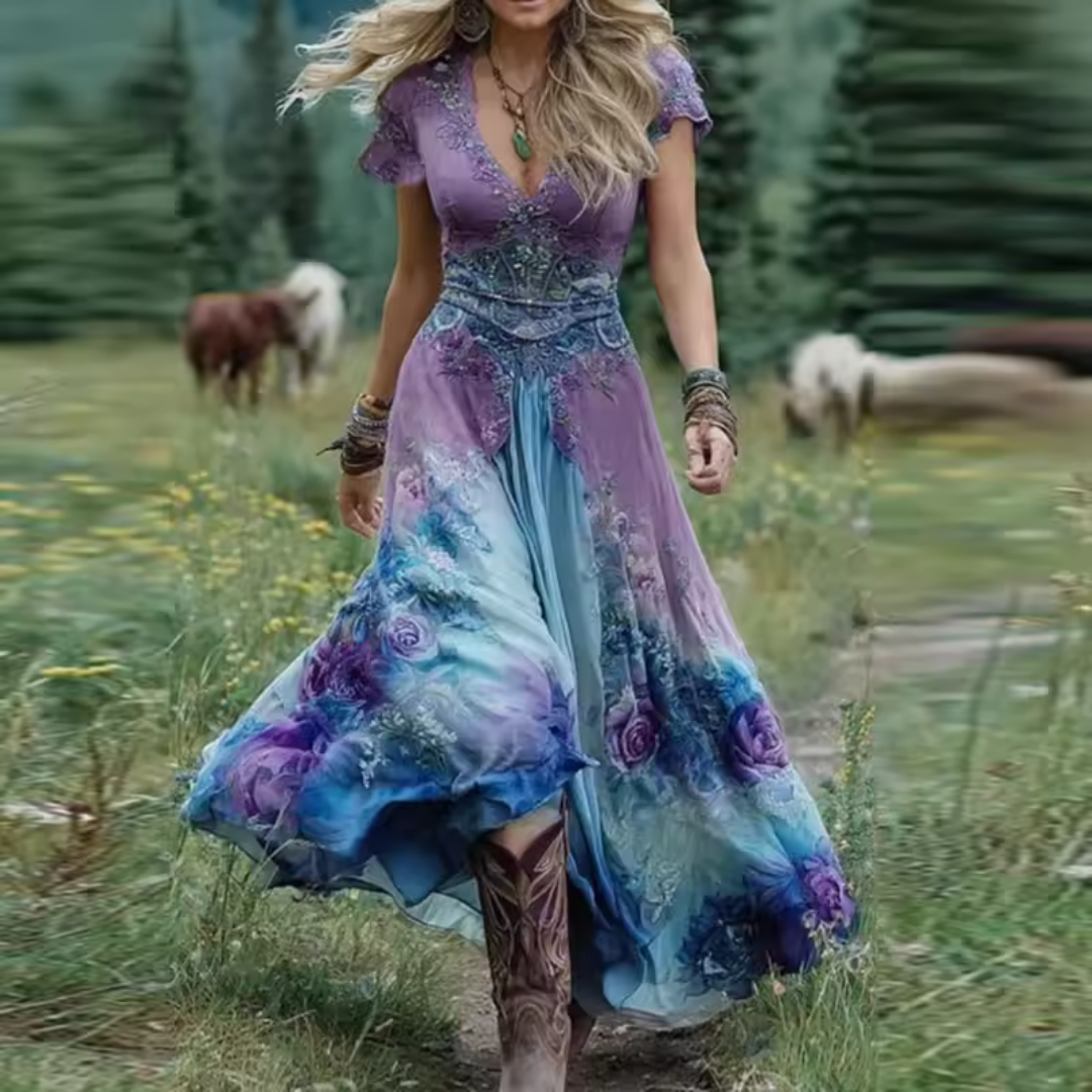 ROZALIA | SUKIENKA MAXI KWIATOWA