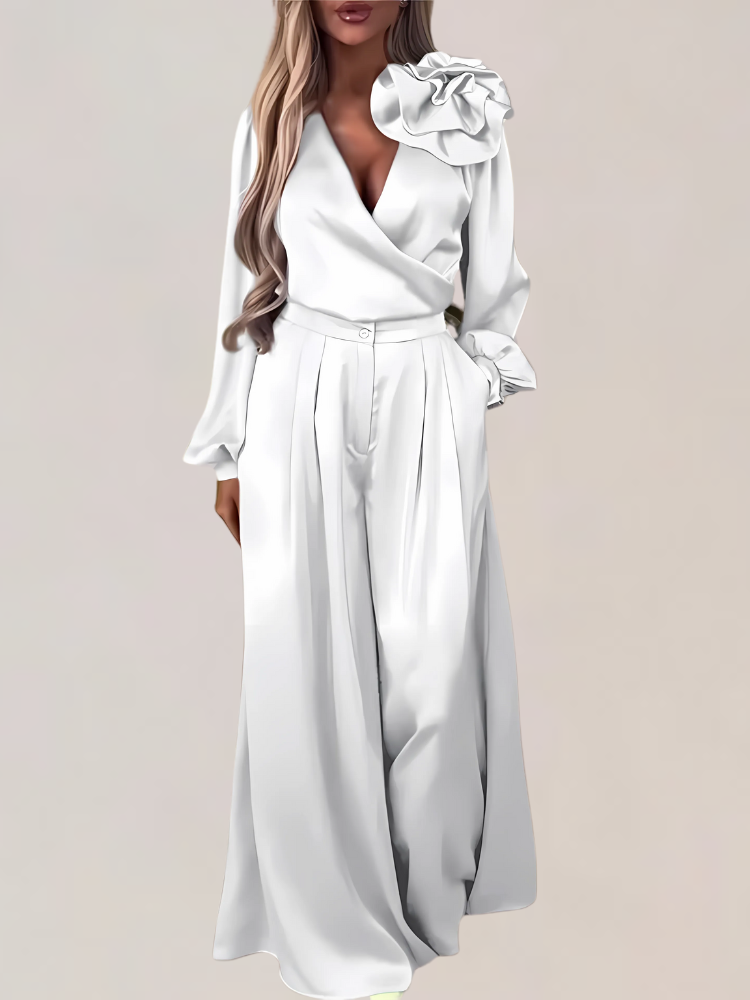 LOTTIE | ELEGANCKI SATYNOWY KOMPLET DWUCZĘŚCIOWY