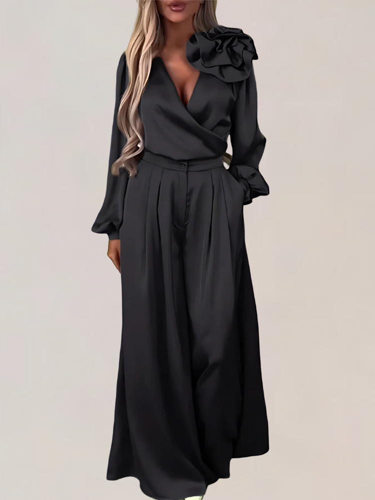 LOTTIE | ELEGANCKI SATYNOWY KOMPLET DWUCZĘŚCIOWY