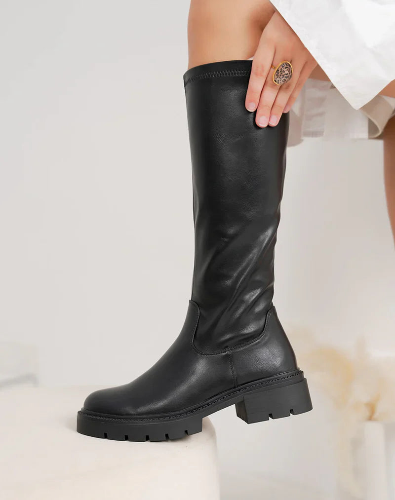 Czarne Skarpetkowe Botki Rachel