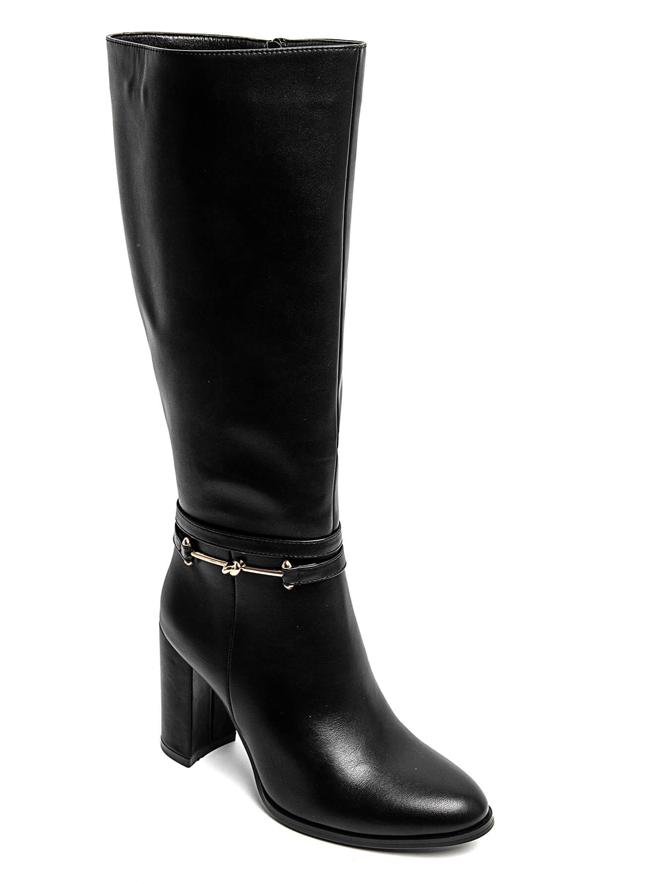 Czarne Botki na Obcasie Marly