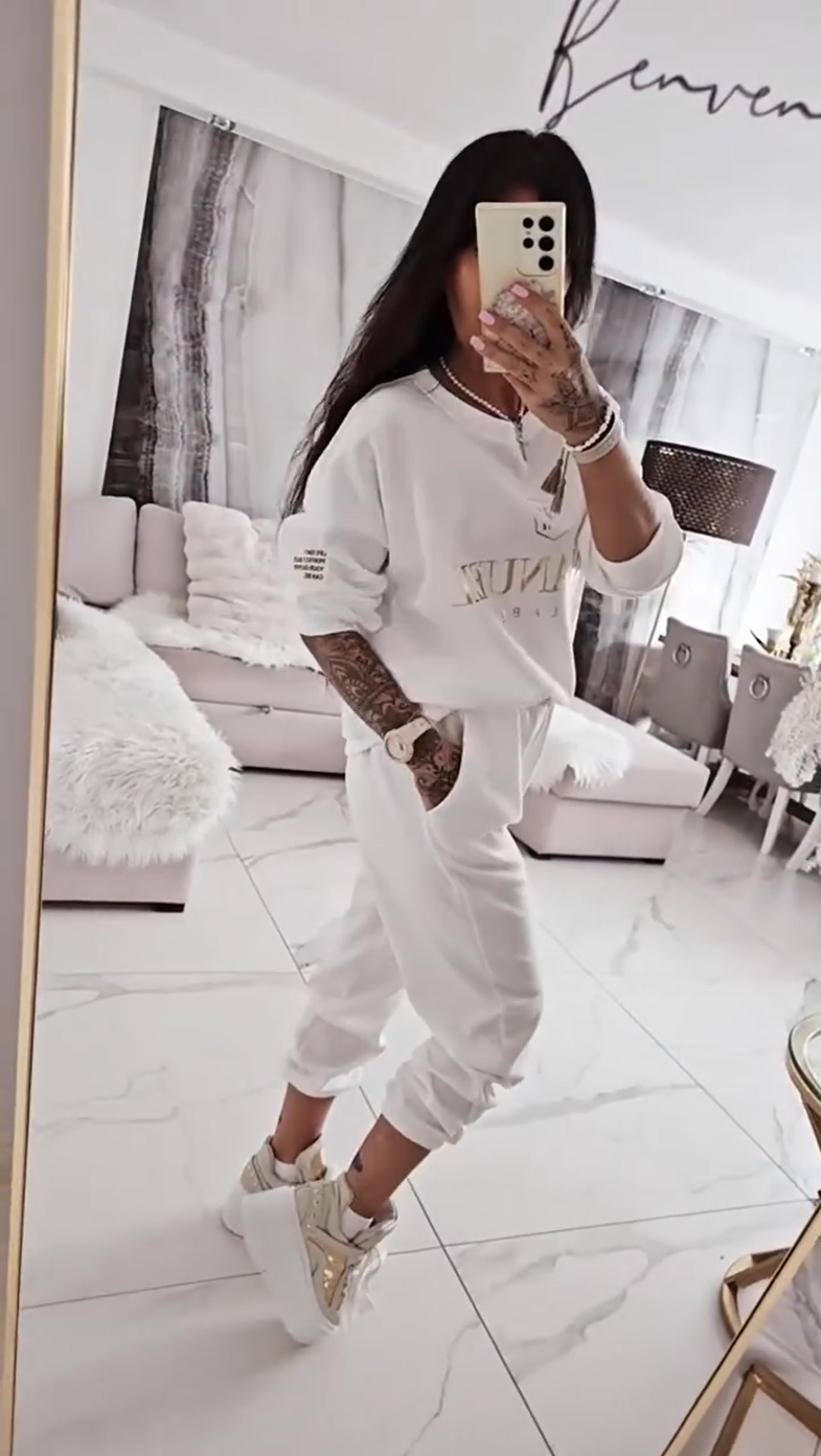 INGA | DAMSKI ZESTAW CASUALOWY Z BLUZKĄ I SPODNIAMI