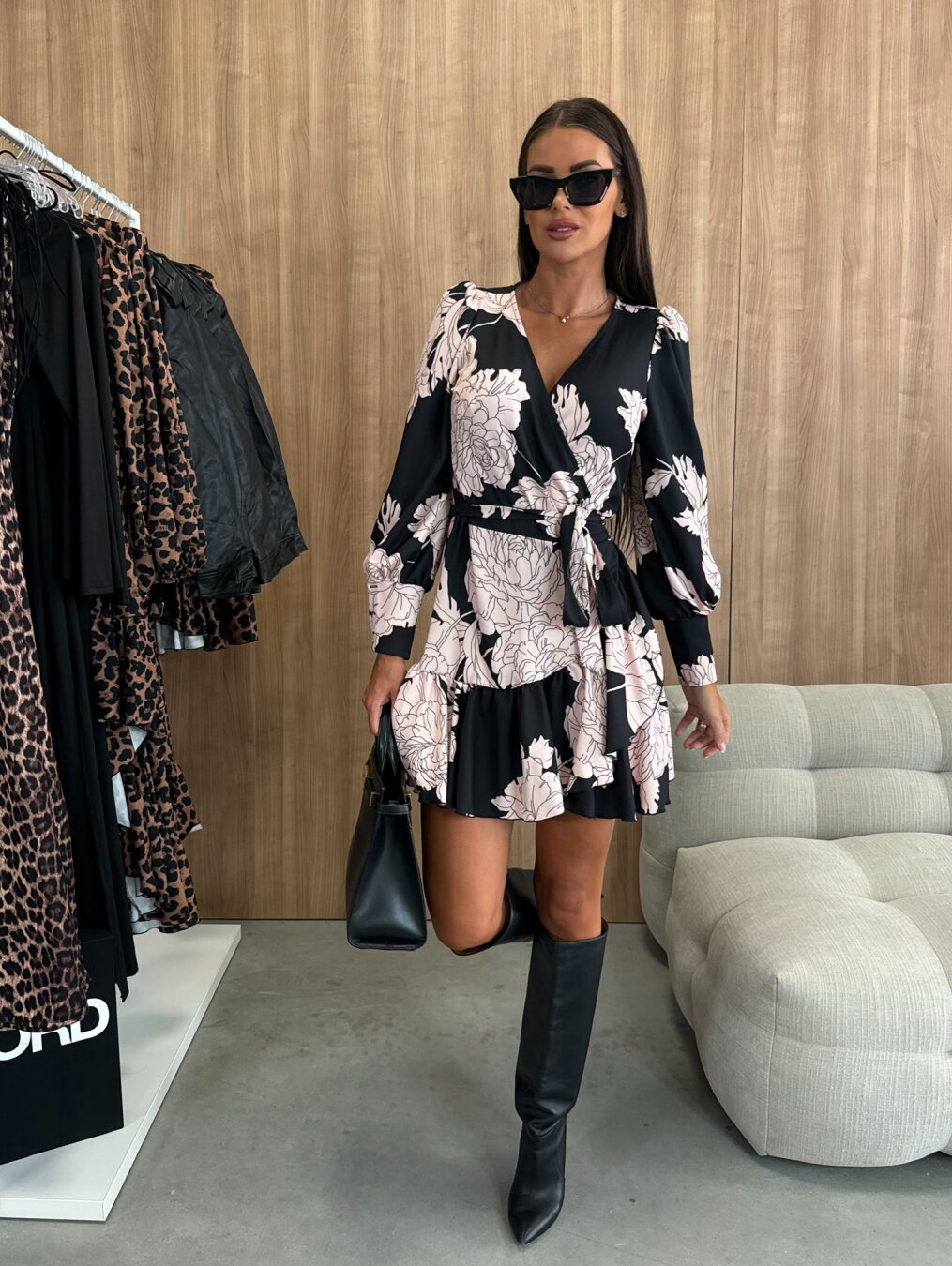 SŁAWOMIRA | ELEGANCKA KWIATOWA SUKIENKA MINI