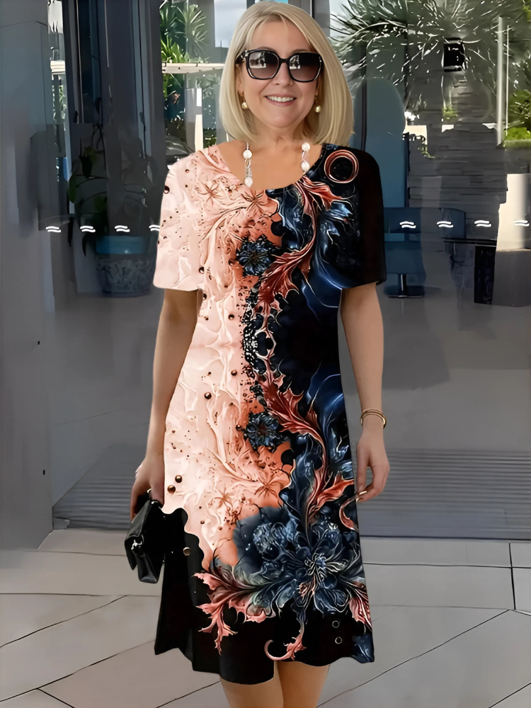 LEANDRIA | LUŹNA KWIATOWA SUKIENKA MIDI