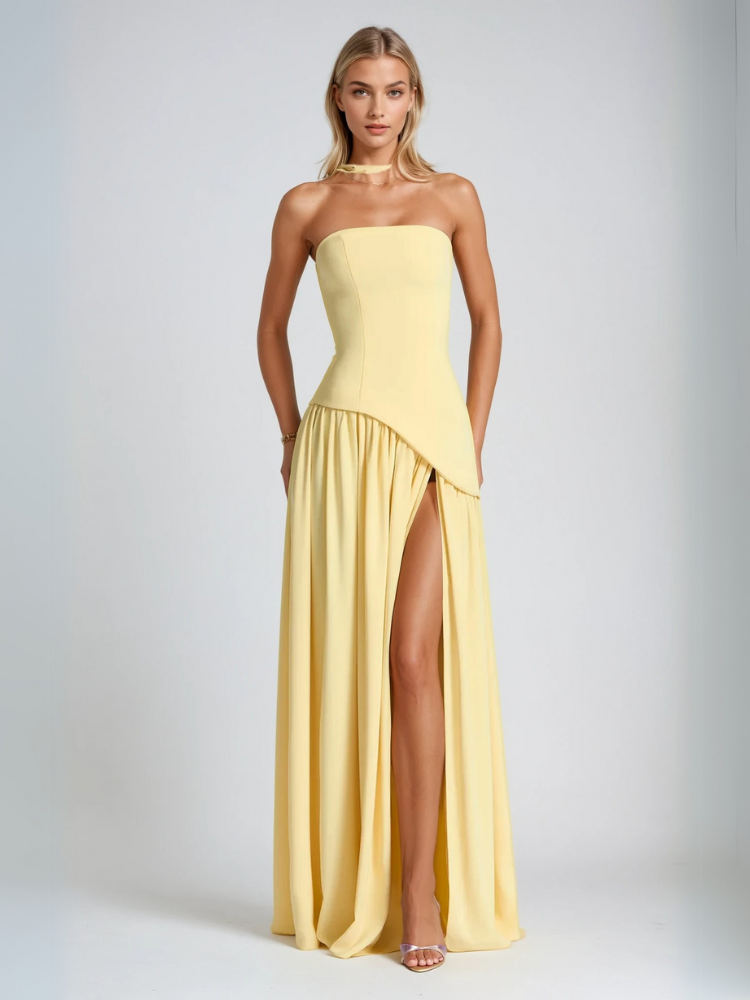 ZOEY | ELEGANCKA SUKIENKA MAXI Z ROZCIĘCIEM